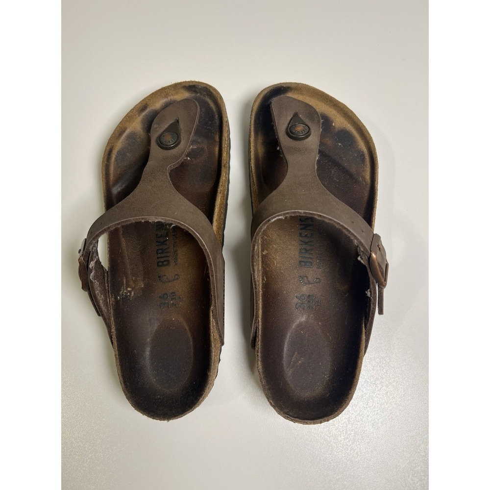 Birkenstock Gizeh Birkibuc Mocha thong sandals womens‎ size 36